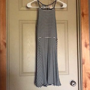 Black and white striped dress